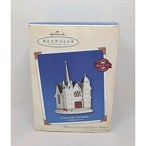 New Vintage Christmas Tree Ornament Hallmark Church Lights